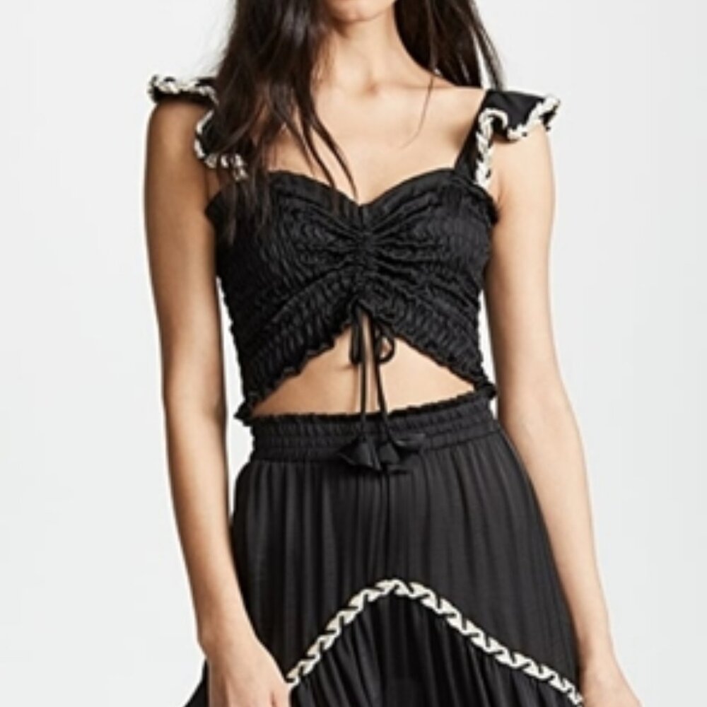 NWT: MISA Los Angeles ruched crop top